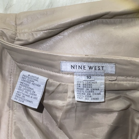 Cream Leather Skirt - Picture 3 of 4